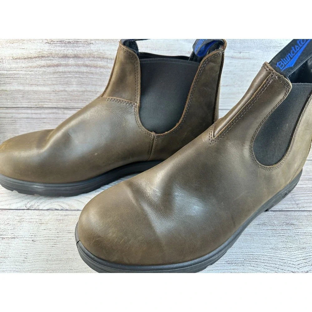 Blundstone Men's Antique Brown Leather Chelsea Boots Size US 13 AU 12